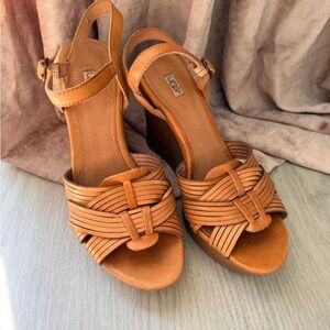 UGG Women's Orange Woven Wedges